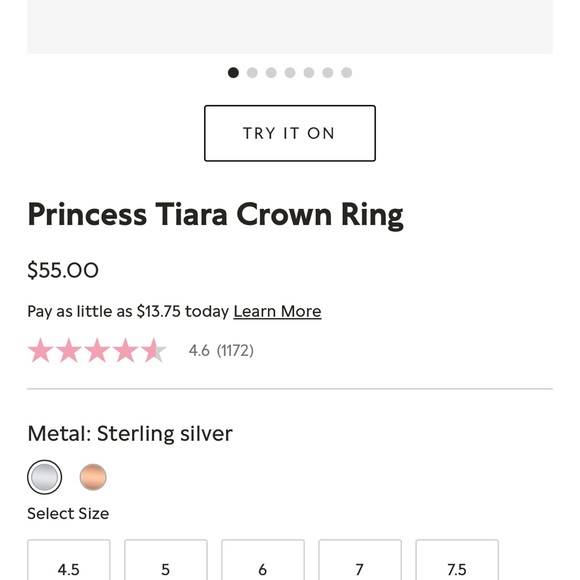 Pandora Princess Tiara Crown Ring in silver - Picture 12 of 13